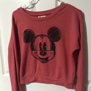 Mickey Mouse sweatshirt.